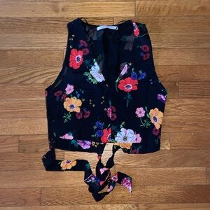 Vintage Zara Floral Cropped Tank Top